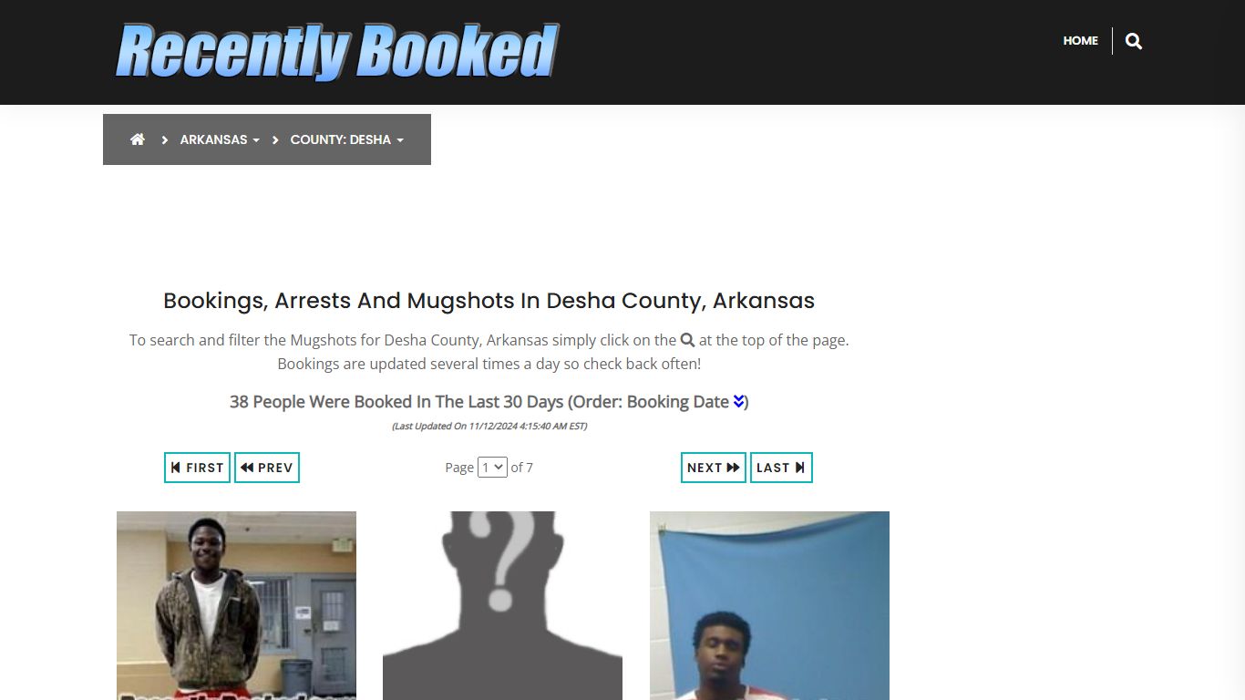 Bookings, Arrests and Mugshots in Desha County, Arkansas - Recently Booked